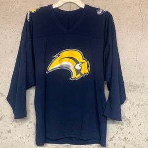 Men's Navy Blue Buffalo Logo Long-Sleeve Shirt